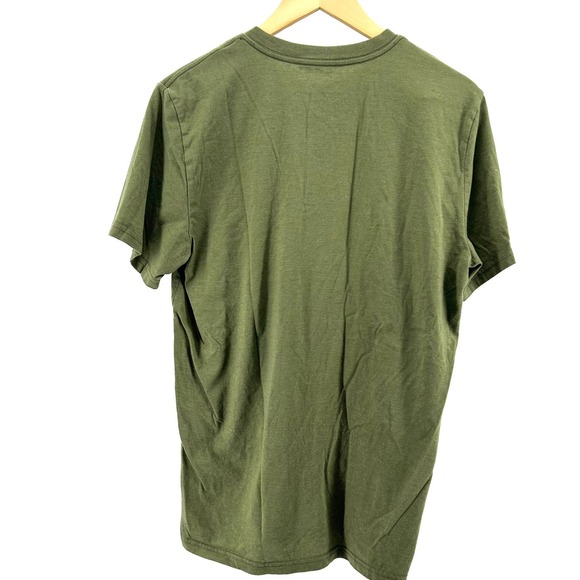 Fresh Clean Threads Mens Large Henley T-Shirt Lot 2 Wedgewood Blue Olive Green - Picture 4 of 4